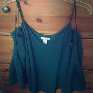 Silk teal sleeve blouse from H&M